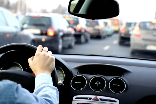 Car idling in traffic