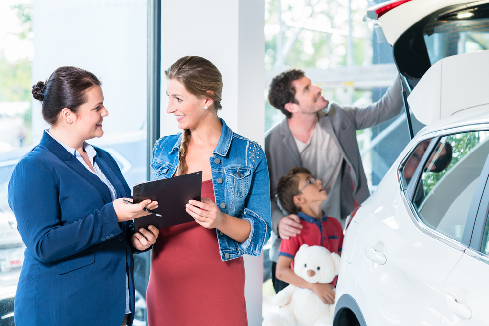 Family buying a used car