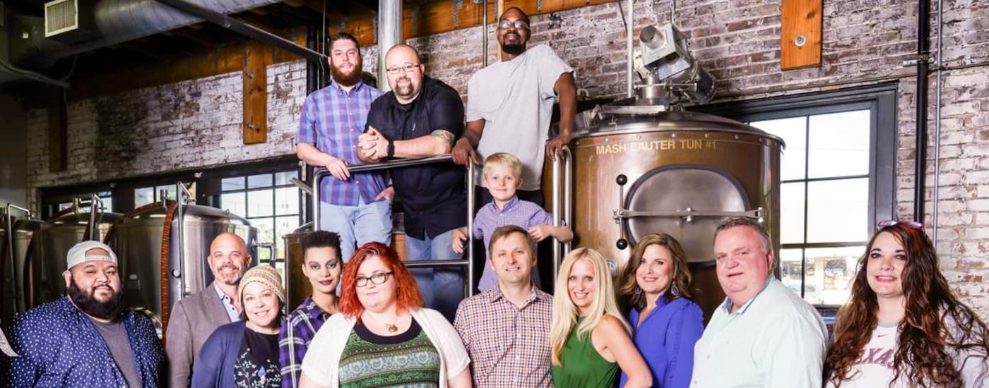 The family at Fort Brewery in the Fort Worth Texas brewery.