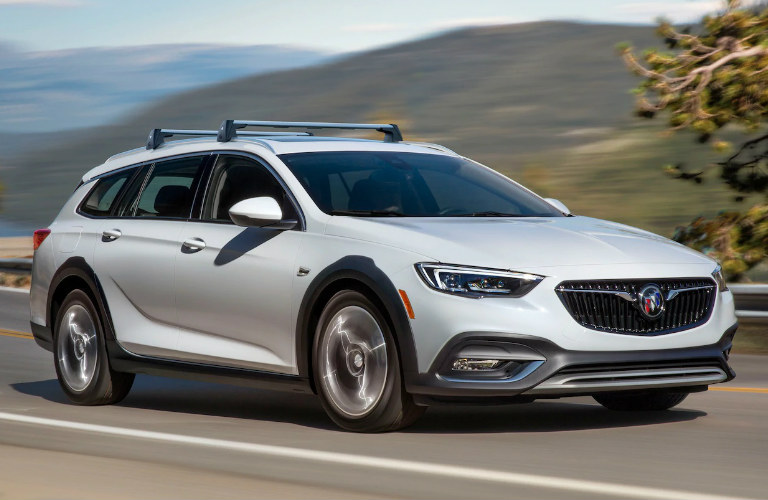 white 2019 Buick Regal TourX exterior front passenger side view