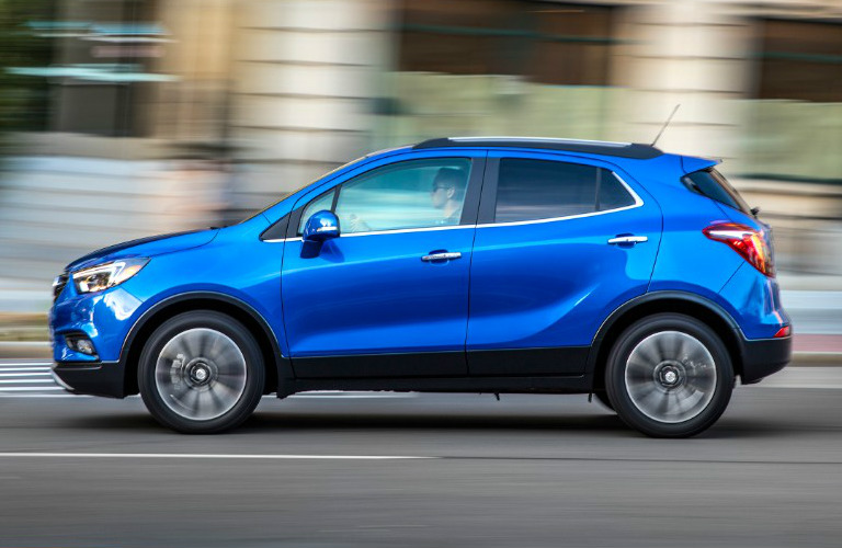 blue 2019 Buick Encore exterior driver side